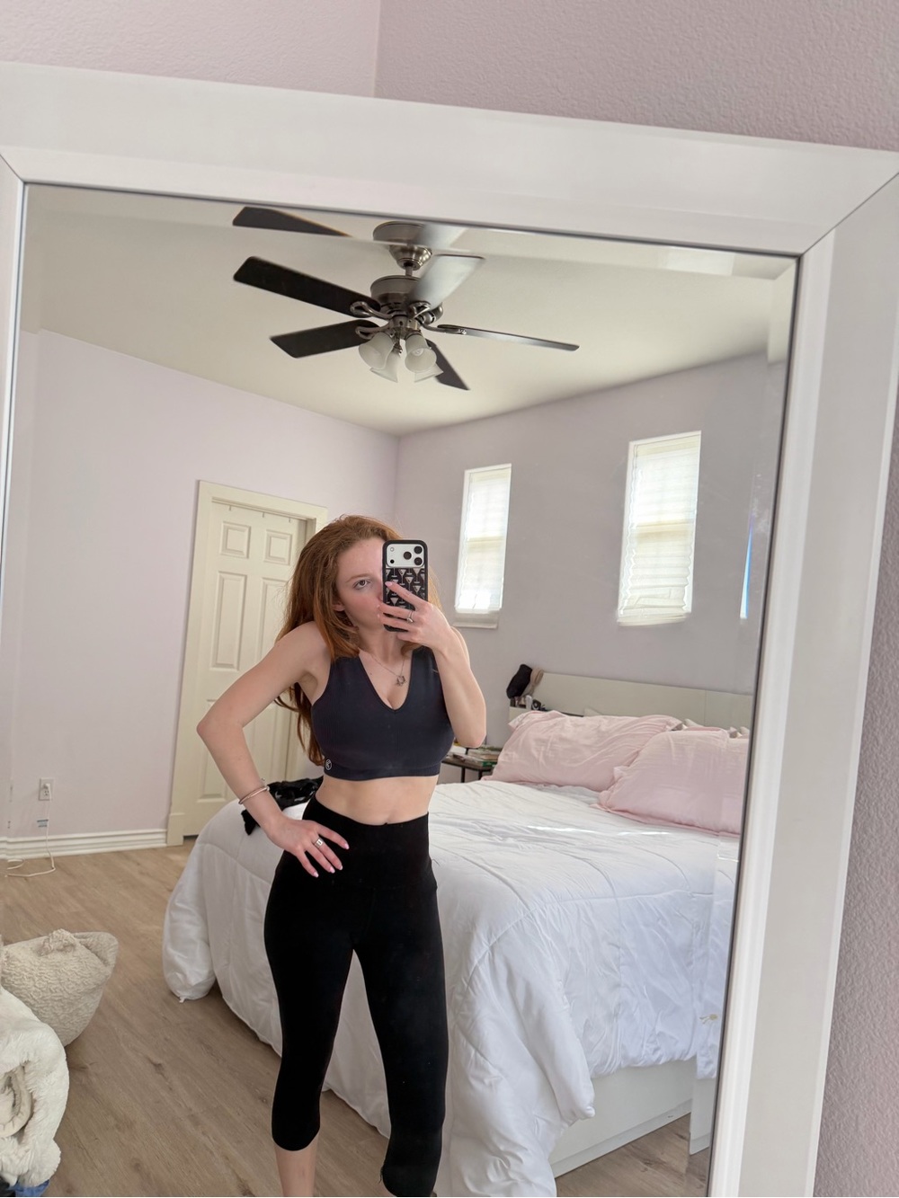 Navy Blue V-Neck Sports Bra - Women's Lightweight Support